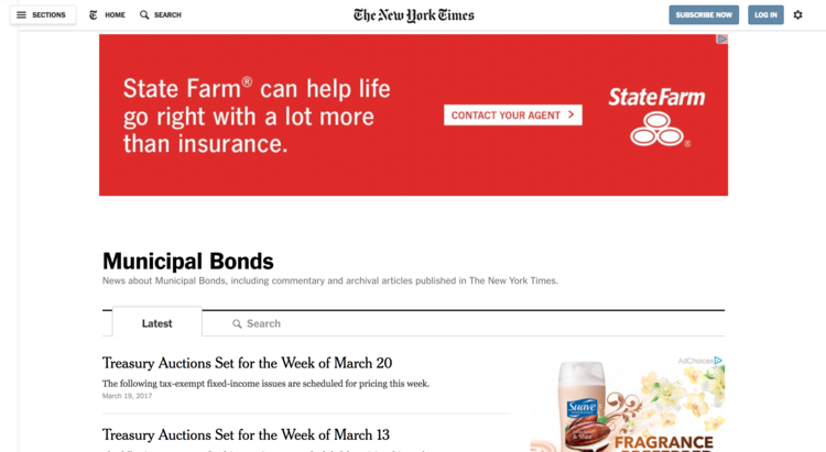 The New York Times’ Municipal Bonds Section
